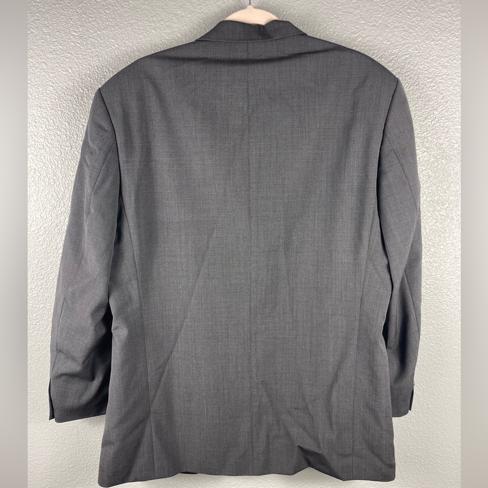 BOSS HUGO BOSS Saks Fifth Avenue Virgin Wool Men’s Blazer Suit Jacket Grey Lined - Picture 11 of 12